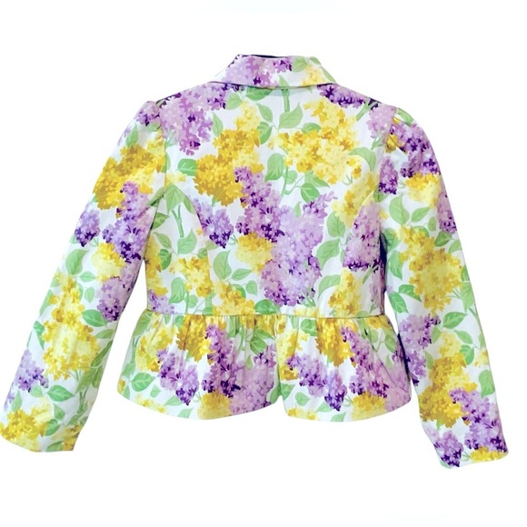 Janie and Jack Floral Sateen Peplum Jacket White Floral Size 4 Girls Spring NEW - Picture 3 of 8